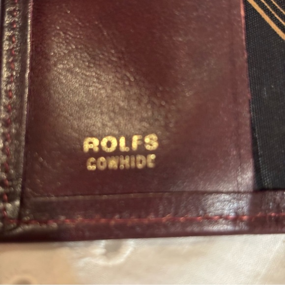 VTG ROLFS Mens Cowhide Leather Key Holder Bifold 5 Key Hooks Brown Brass Accents - Picture 2 of 5